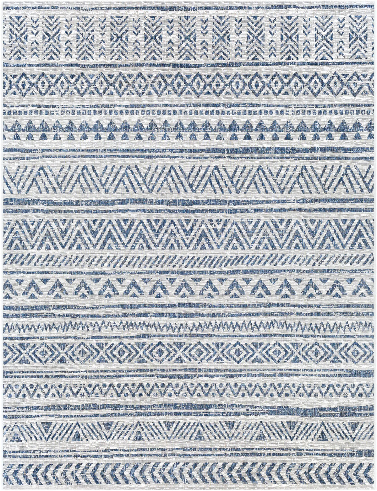 Novato Navy All Over Pattern Performance Outdoor Rug