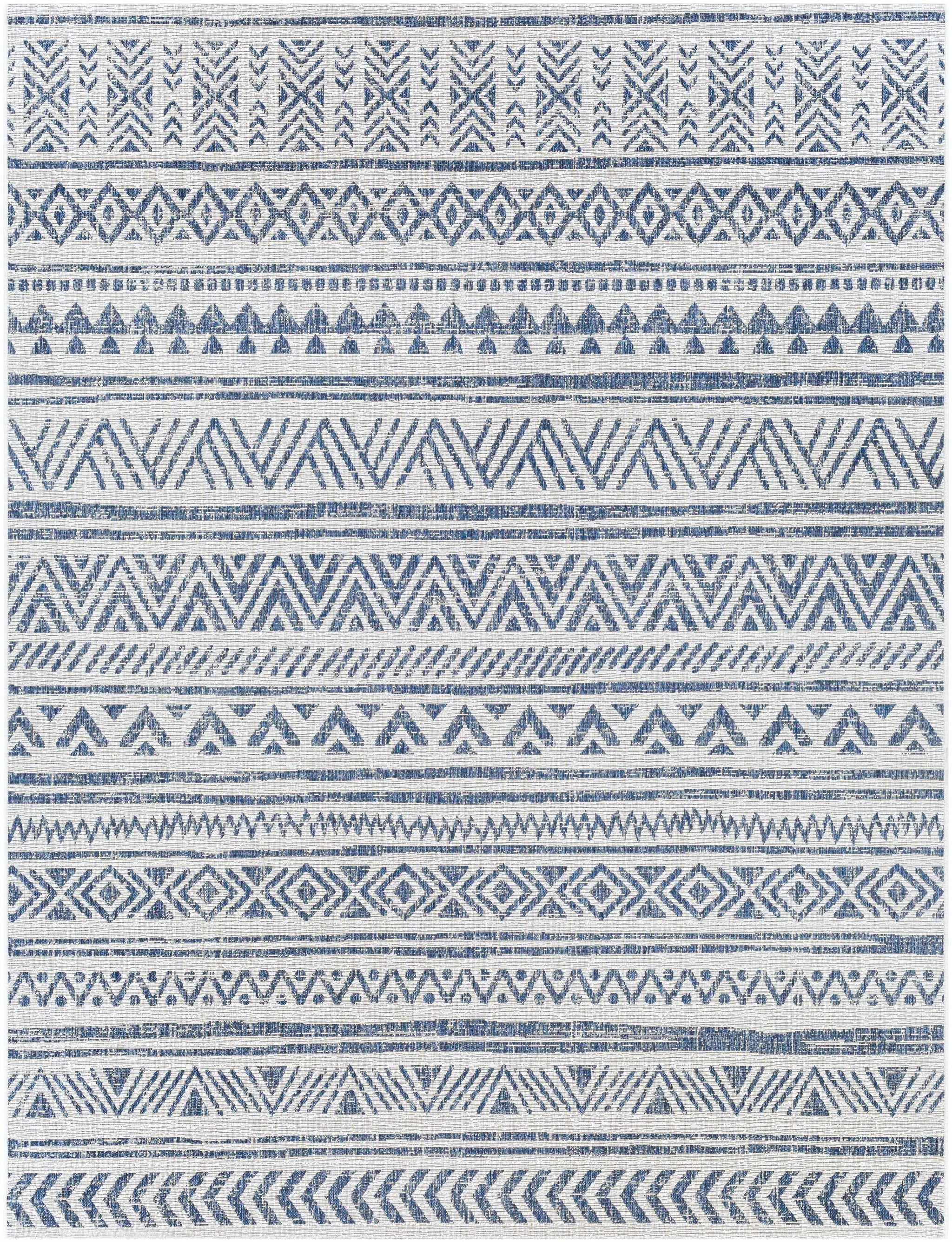 Novato Navy All Over Pattern Performance Outdoor Rug by Boutique Rugs