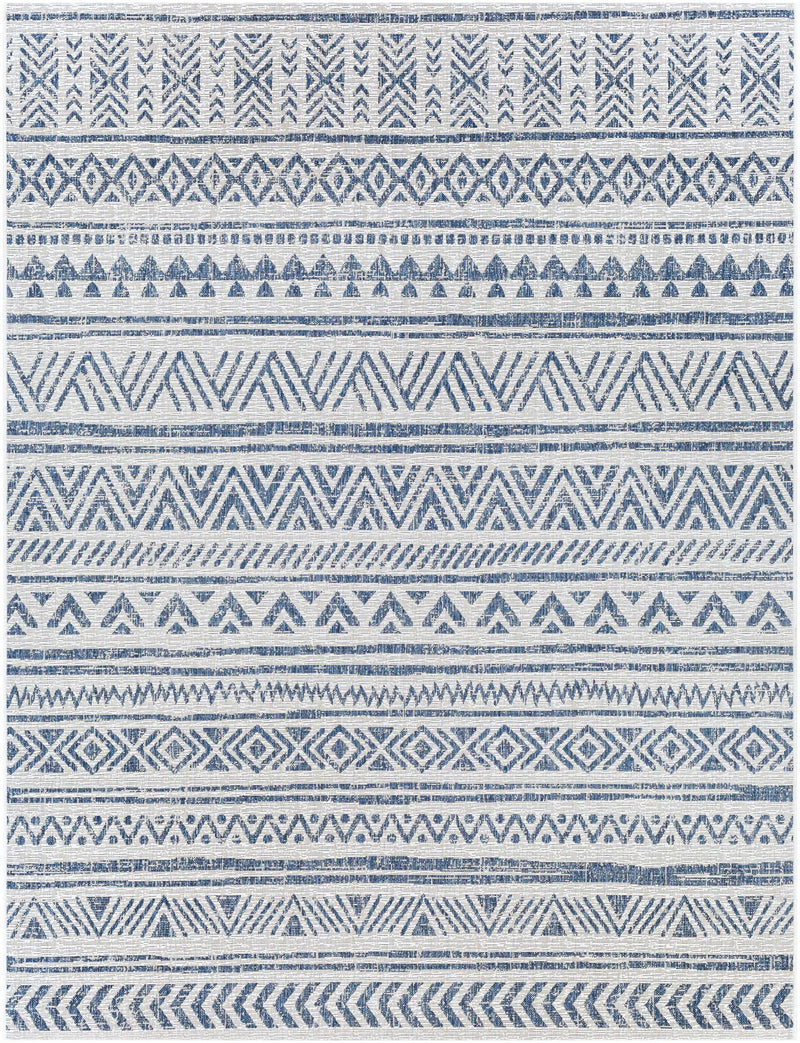 Novato Navy All Over Pattern Performance Outdoor Rug by Boutique Rugs