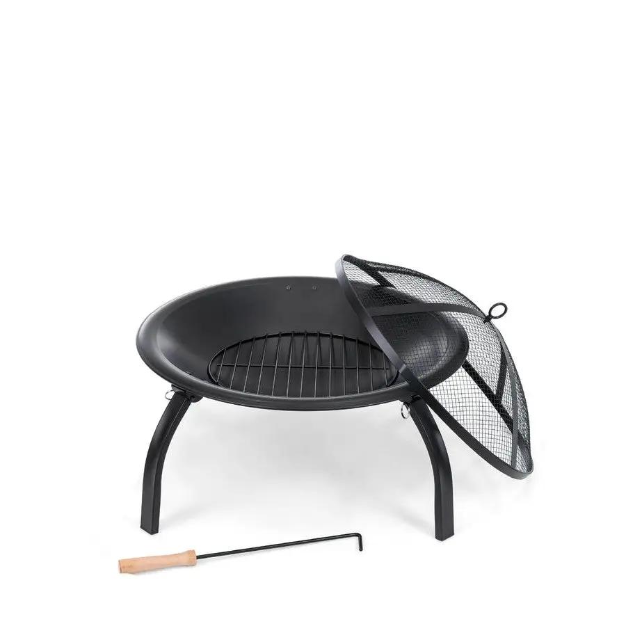 3 Piece Steel Fire Pit Bowl Set w/ Mesh Cover and Poker by HomePacific