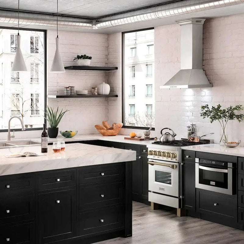 ZLINE 24" Autograph Dual Fuel Range, Stainless, RAZ-24-CB by Farmhouse Kitchen and Bath