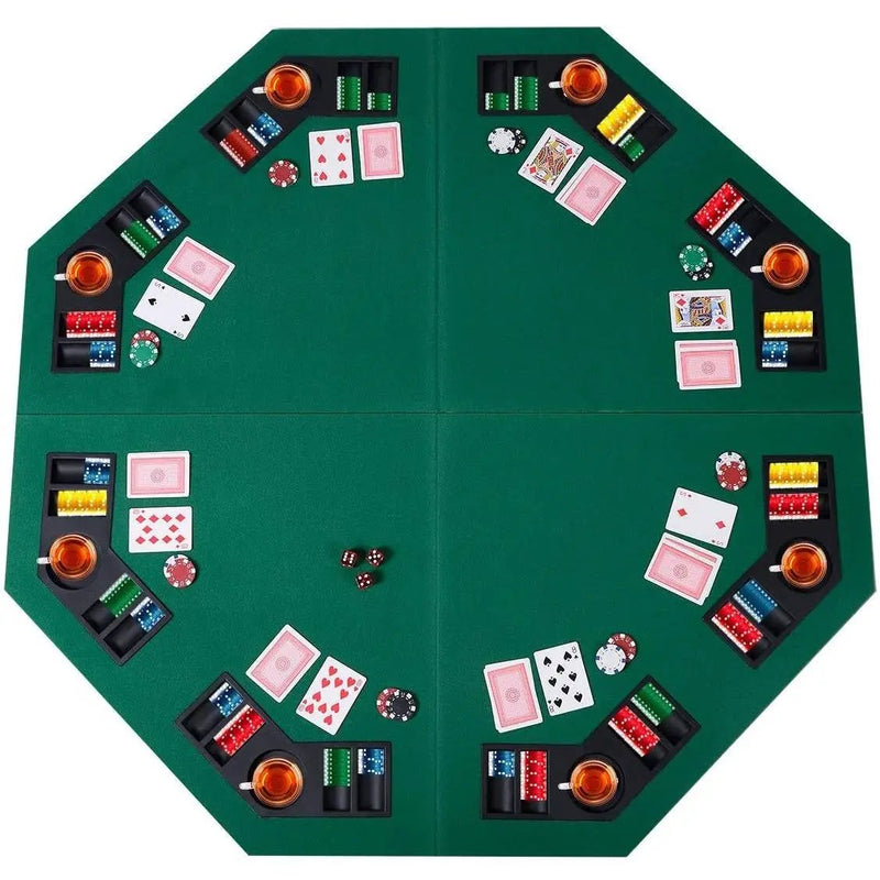 Folding 48-inch Octagon 8 Player Poker Table Top with Carry Case by HomePacific