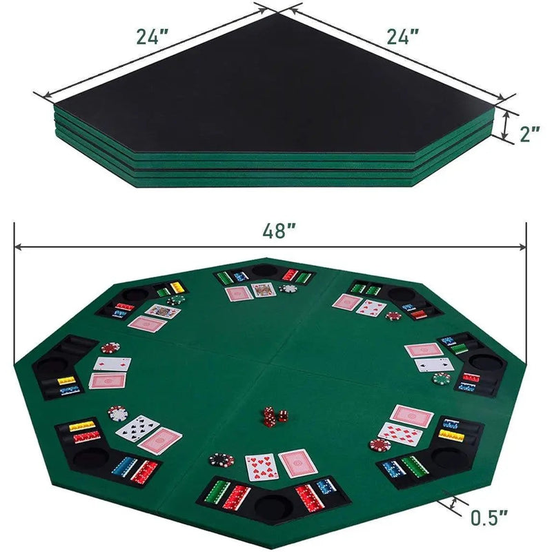 Folding 48-inch Octagon 8 Player Poker Table Top with Carry Case by HomePacific
