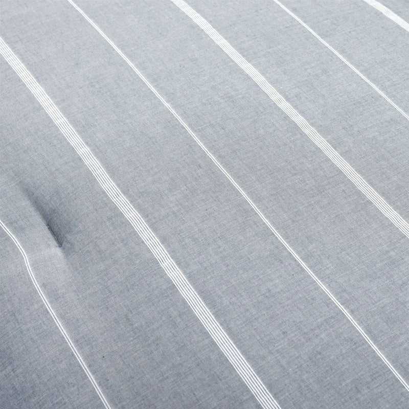 Full/Queen Blue Grey Off-White Stripe 3-Piece Lightweight Comforter Set by HomePacific
