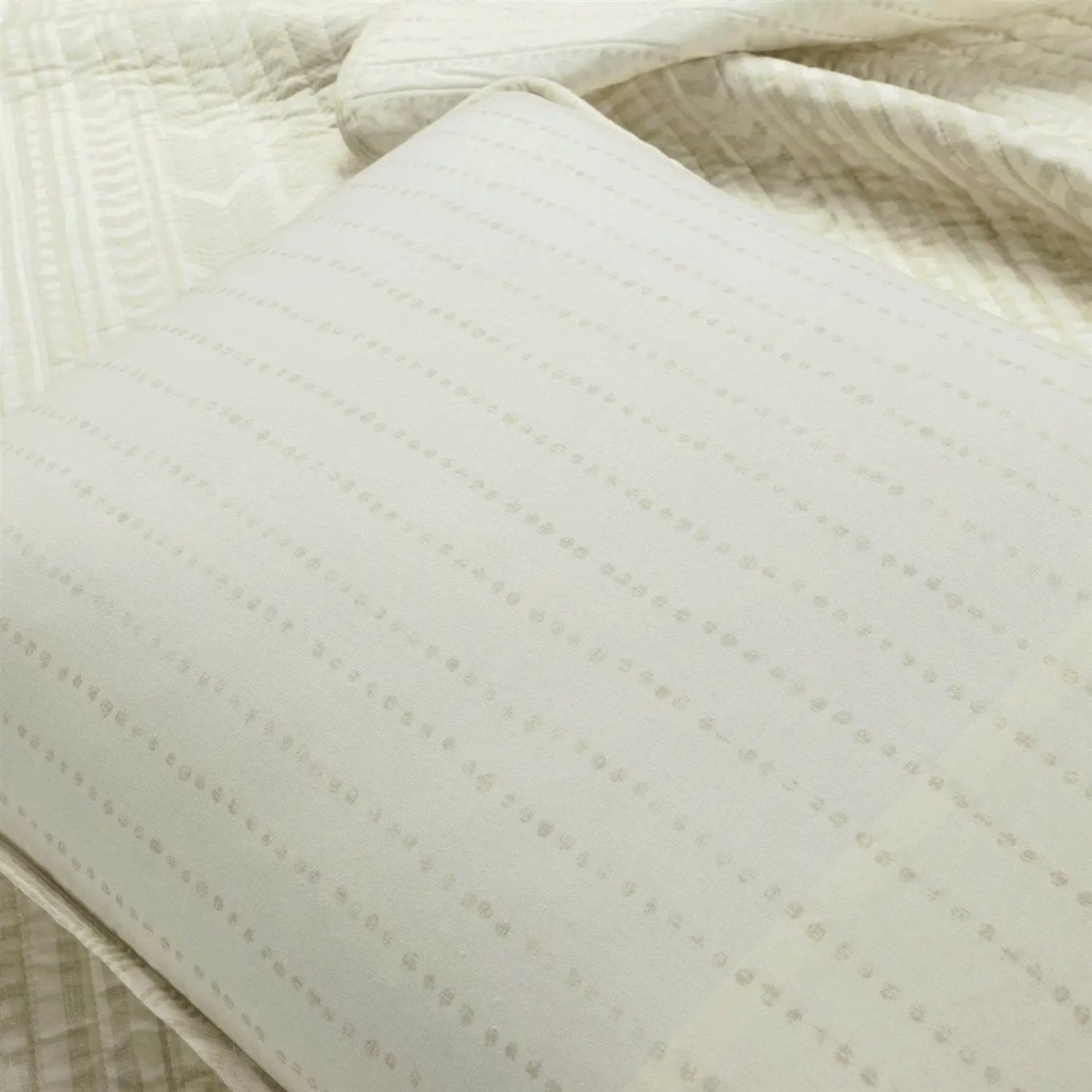 Full/Queen Scandinavian Chevron Ivory Beige Reversible Cotton Quilt Set by HomePacific