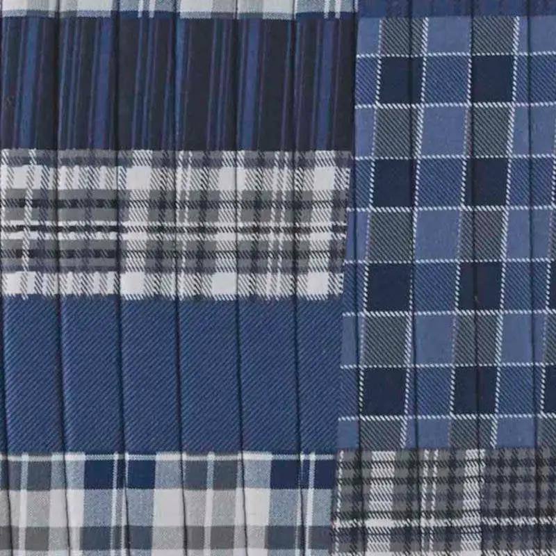 Full/Queen size 100-Percent Cotton Reversible 3 Piece Blue Patchwork Quilt Set by HomePacific