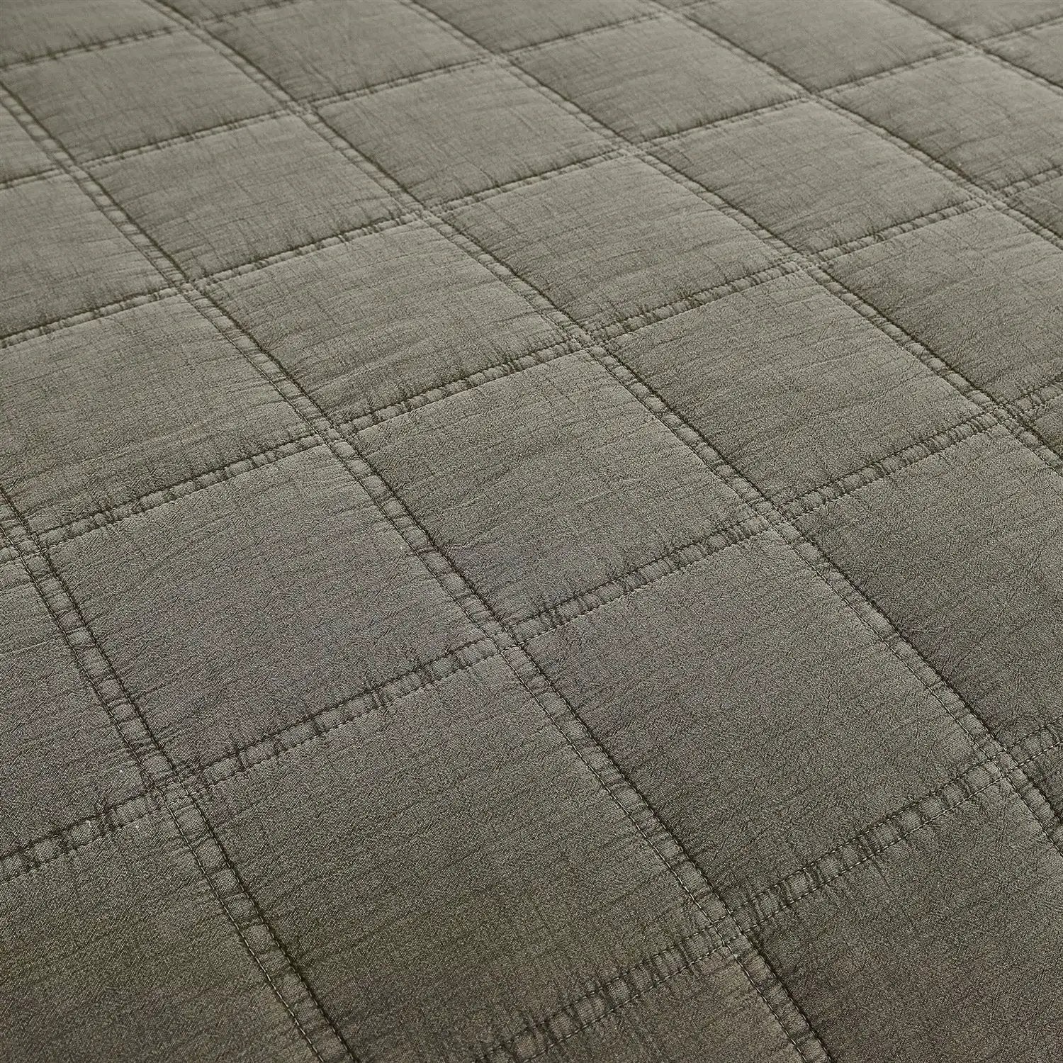 Full/Queen 3 Piece Cotton Faded Stone Washed Lightweight Quilt Set Green by HomePacific