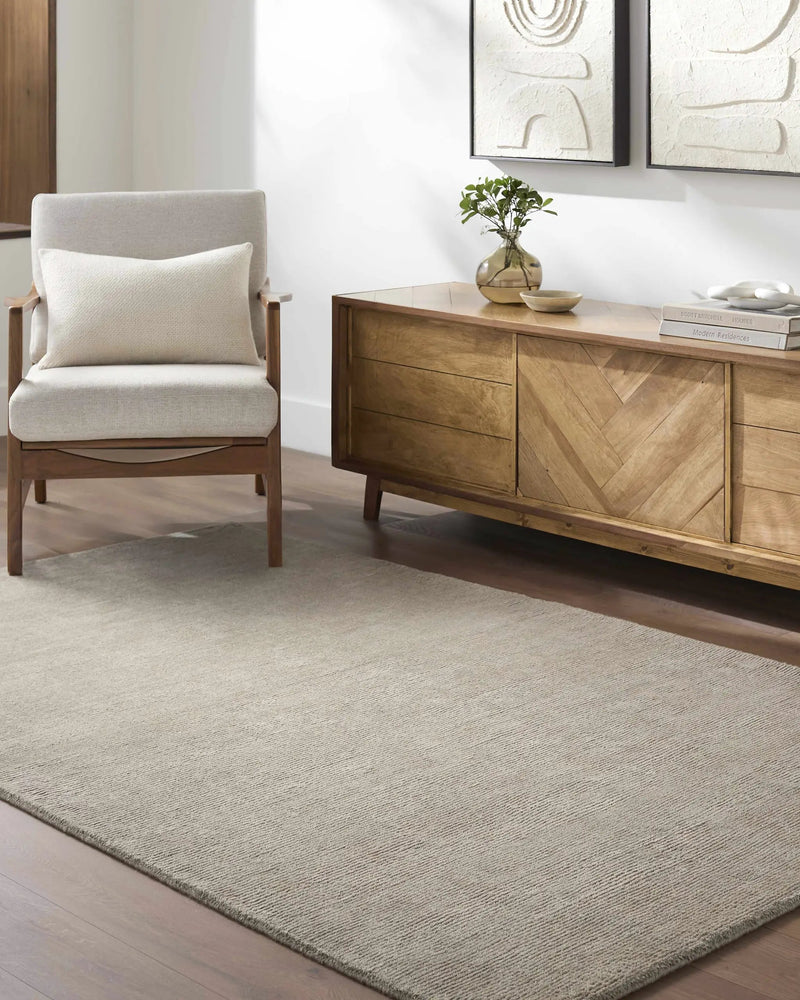 Brockton Solid Gray Wool Rug by Boutique Rugs