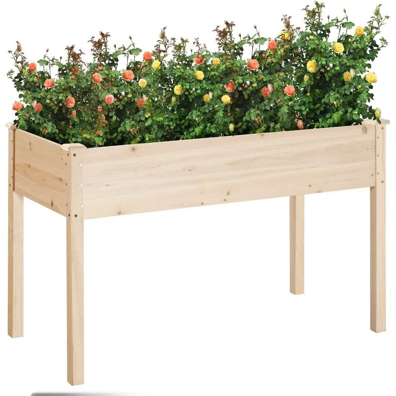 Outdoor Wood Raised Garden Bed Planter Box 46 x 22 x 30-inch High by HomePacific