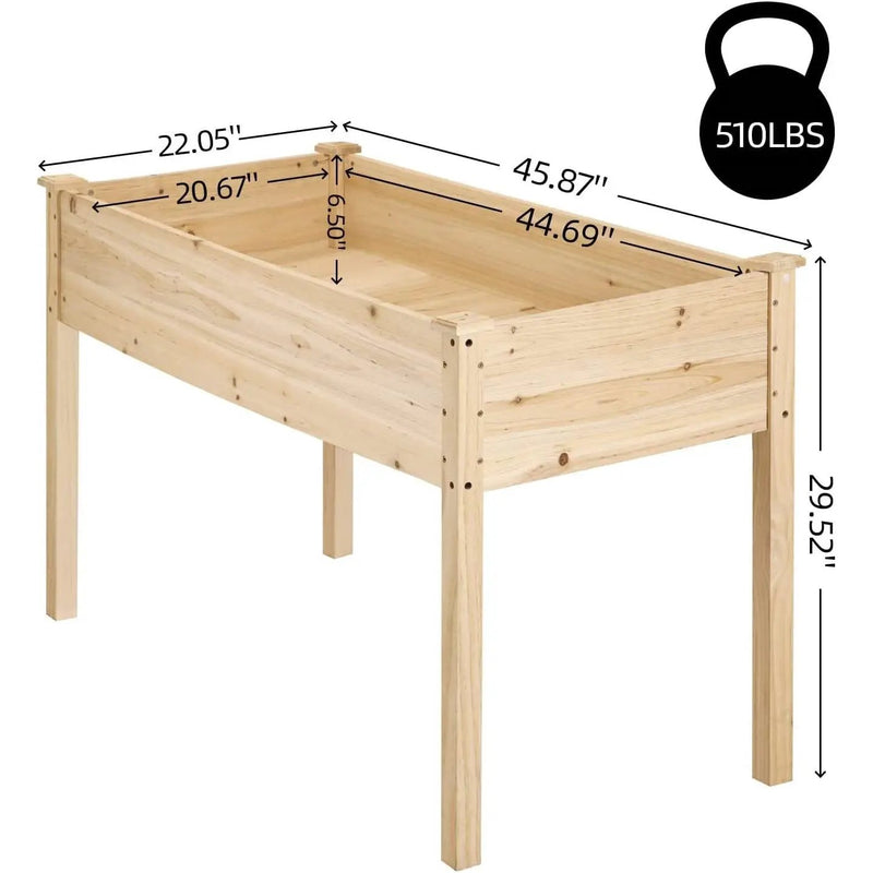 Outdoor Wood Raised Garden Bed Planter Box 46 x 22 x 30-inch High by HomePacific