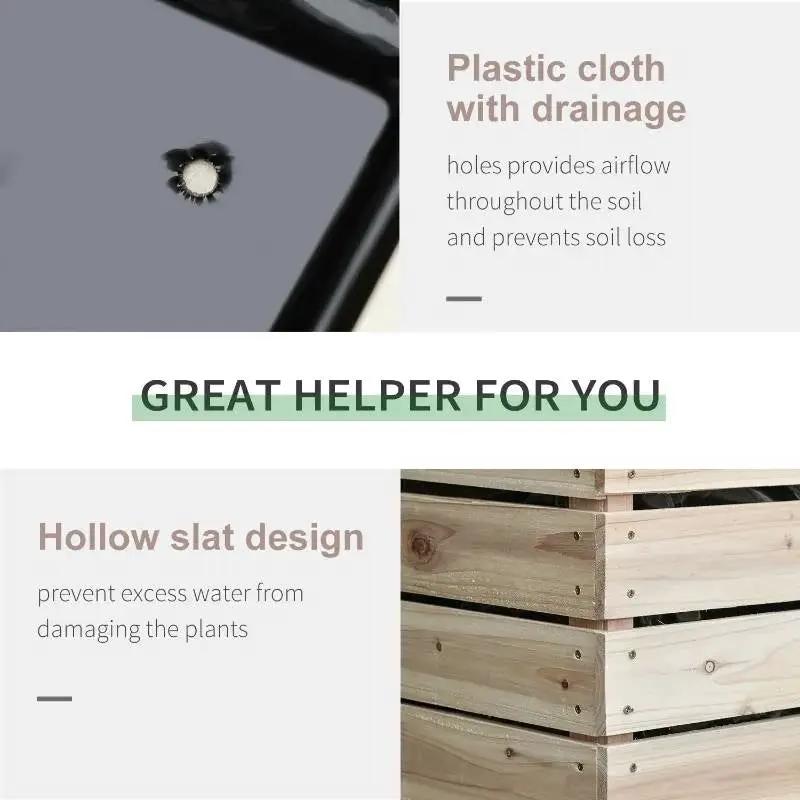 Farmhouse 4 Piece Wooden Elevated Raised Garden Bed Planter Box by HomePacific