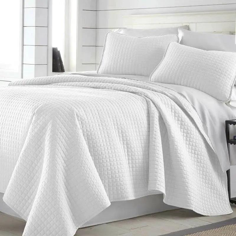 Twin/Twin XL Lightweight White Ultra Soft 2-Piece Microfiber Quilt Set by HomePacific