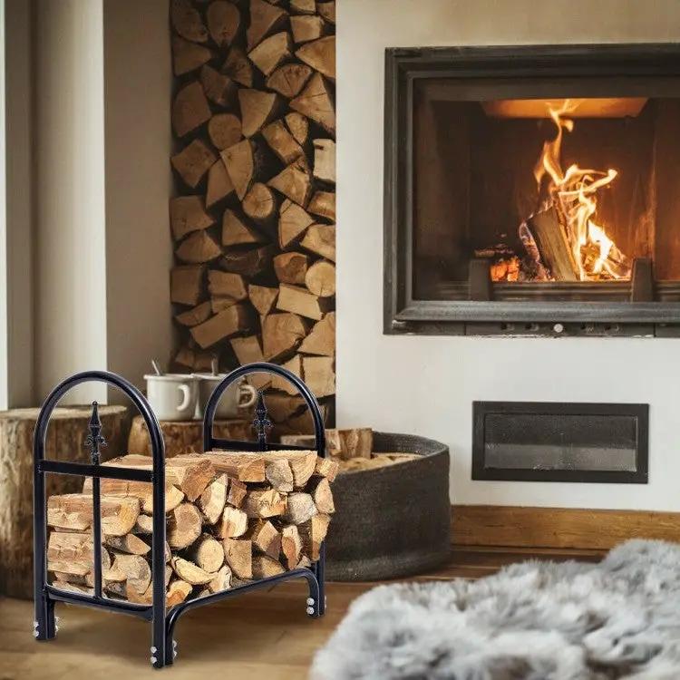 2 Ft. Small Indoor/Outdoor Heavy Duty Steel Firewood Storage Holder by HomePacific