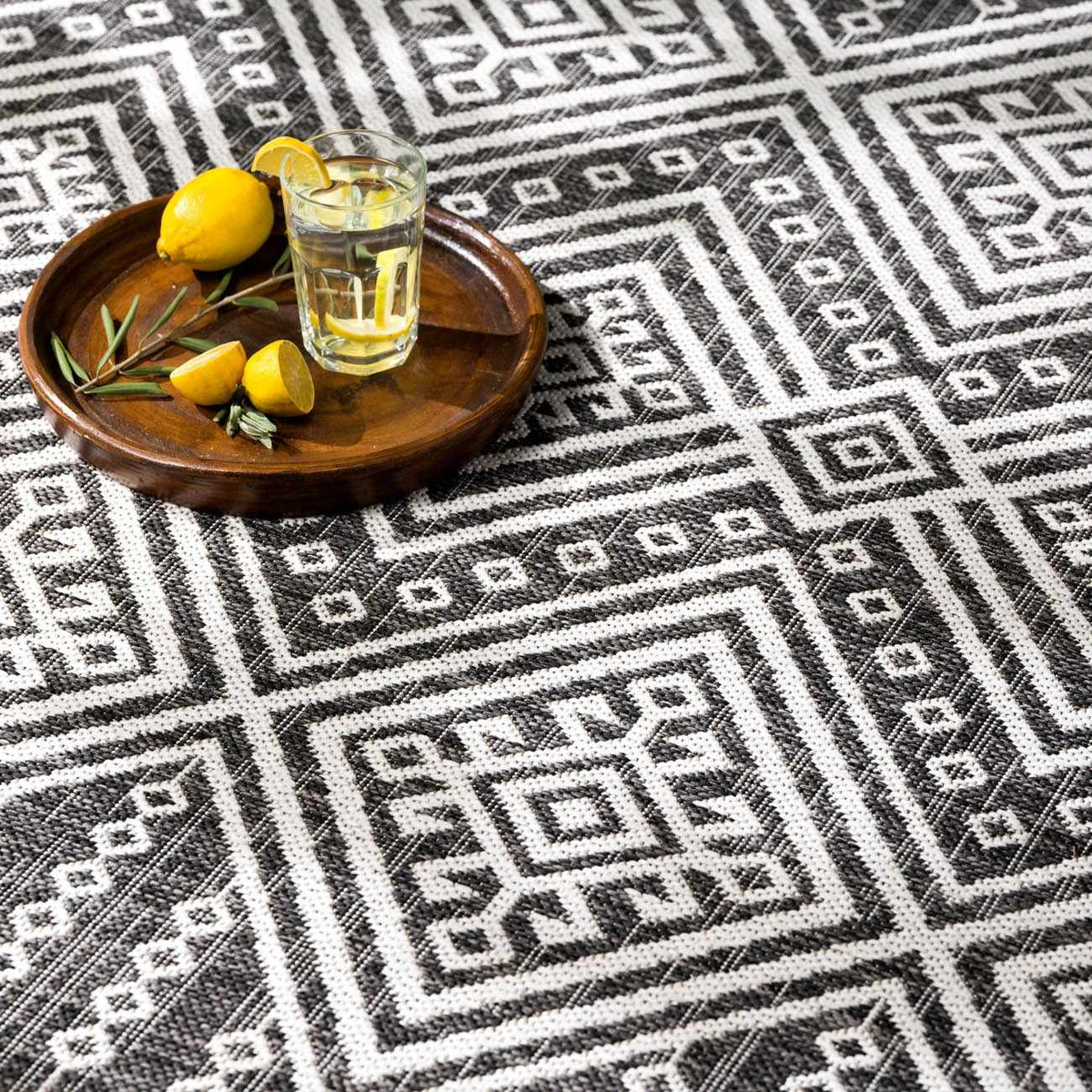Frankville Black&White All Over Performance Outdoor Rug, photo 15 of 19