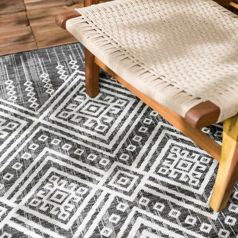 Frankville Black&White All Over Performance Outdoor Rug by Boutique Rugs