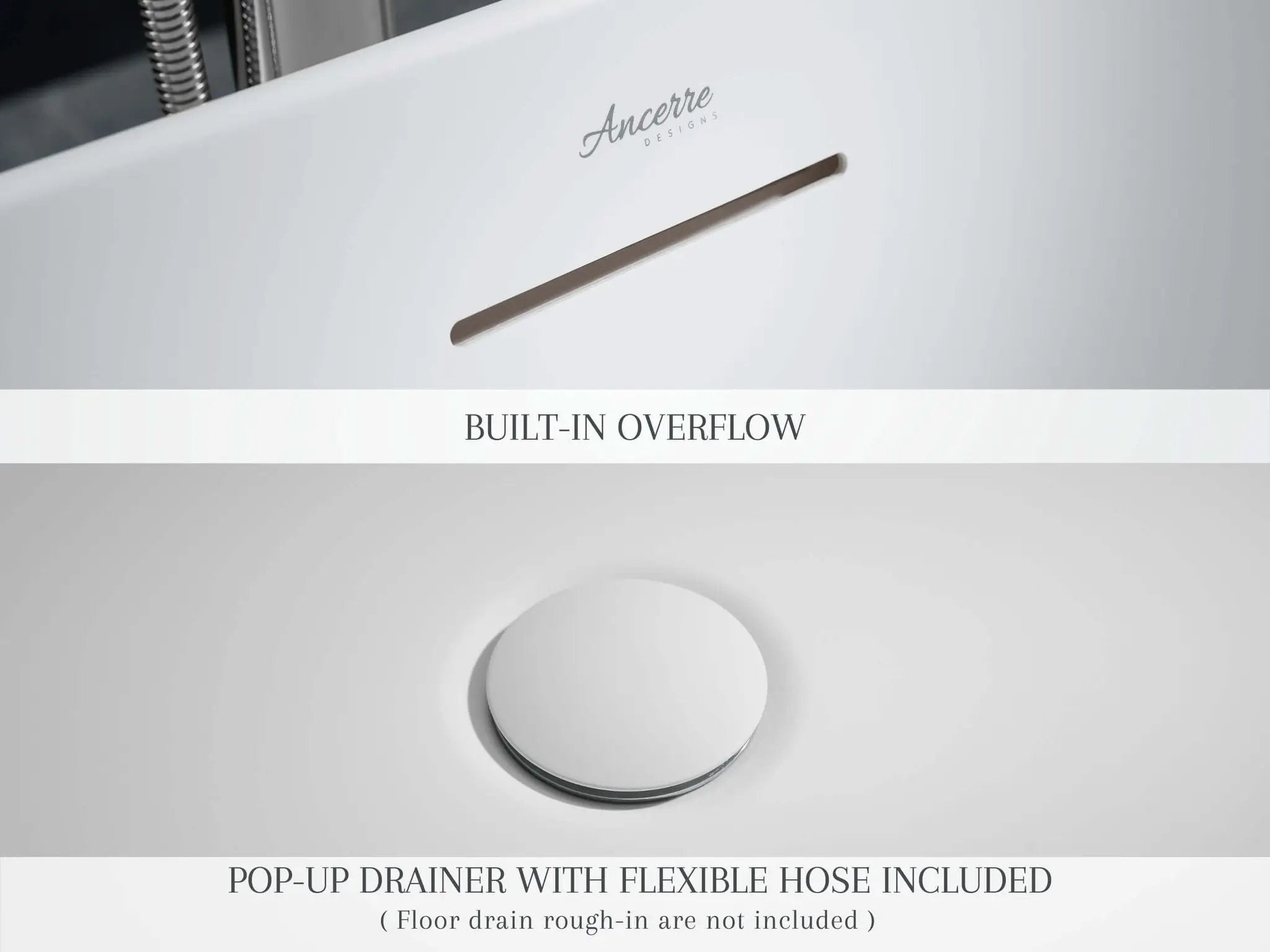 Cossue 61" Freestanding Acrylic Bathtub in White by Ancerre Designs