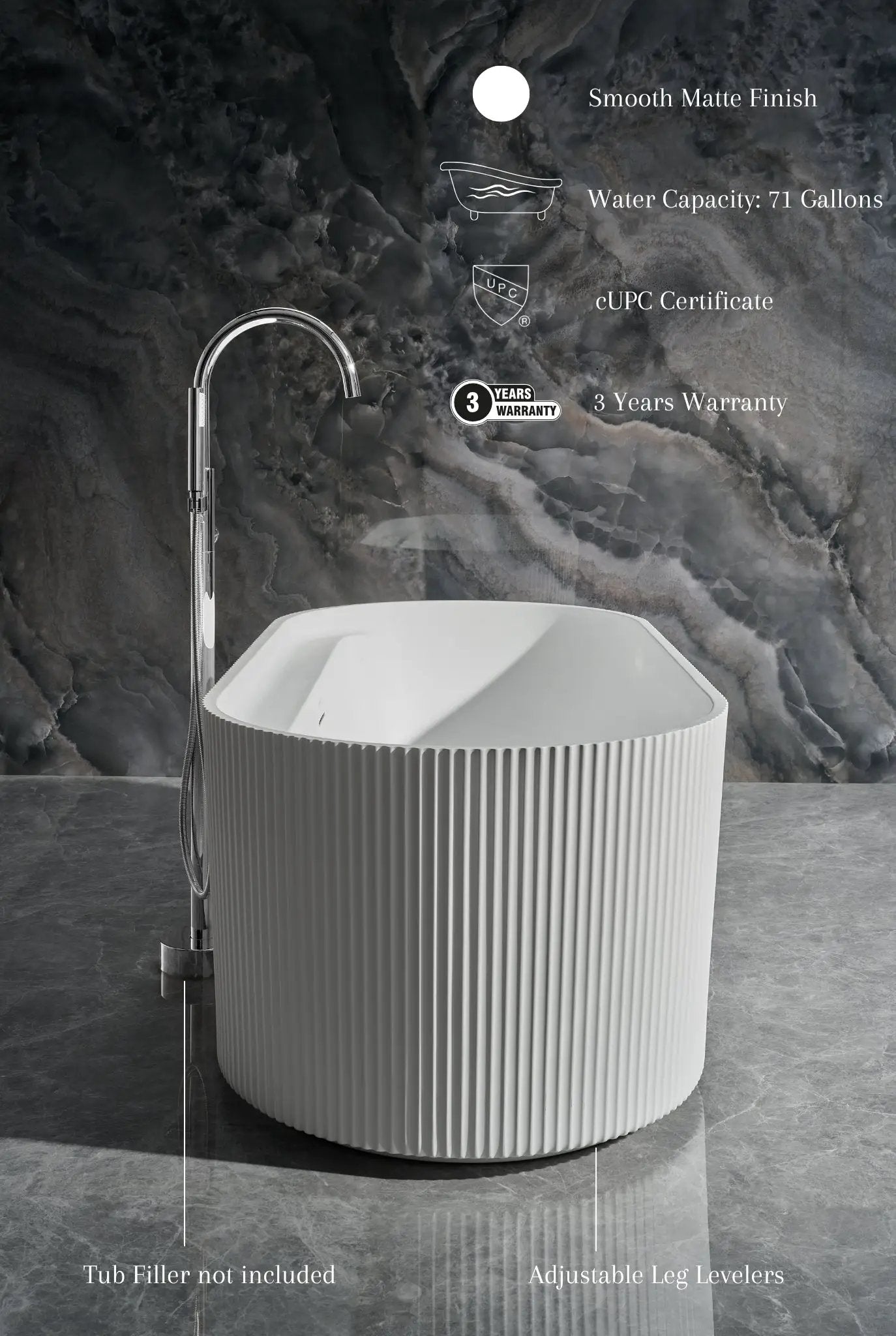 Momo Freestanding Acrylic Bathtub by Ancerre Designs