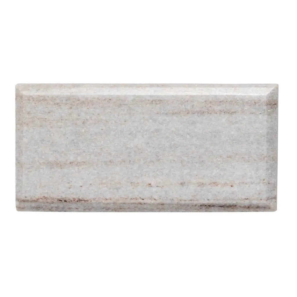 Wooden Beige 3x6 Polished Beveled Subway Crystal Sand Marble Tile (40 pack, 5 sq ft/case) by Apollo Tile