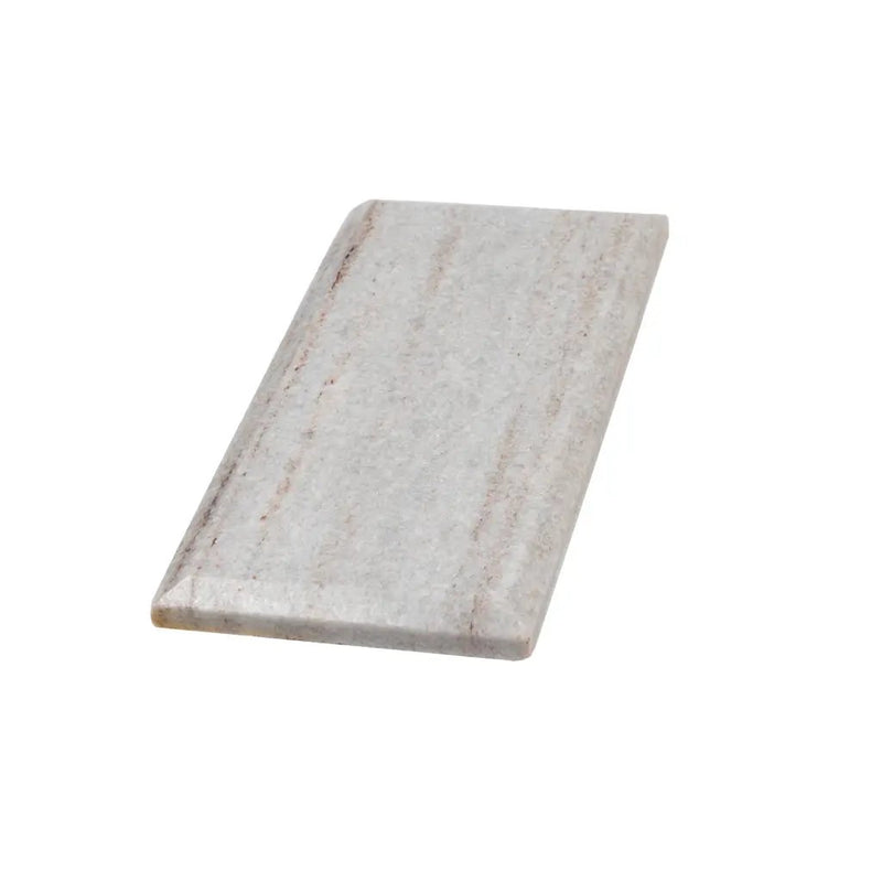 Wooden Beige 3x6 Polished Beveled Subway Crystal Sand Marble Tile (40 pack, 5 sq ft/case) by Apollo Tile
