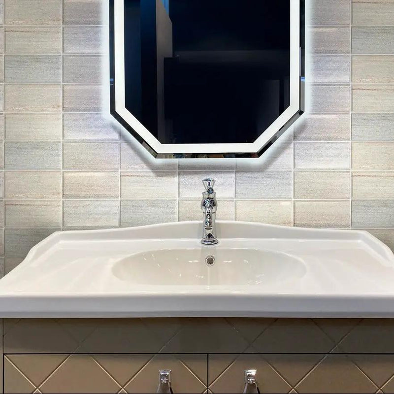 Wooden Beige 3x6 Polished Beveled Subway Crystal Sand Marble Tile (40 pack, 5 sq ft/case) by Apollo Tile