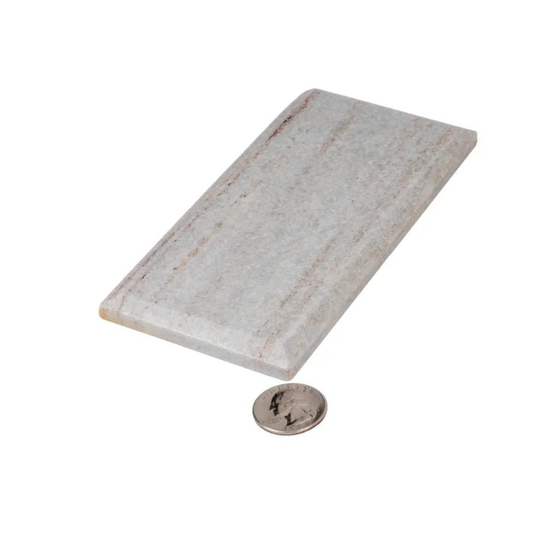Wooden Beige 3x6 Polished Beveled Subway Crystal Sand Marble Tile (40 pack, 5 sq ft/case) by Apollo Tile