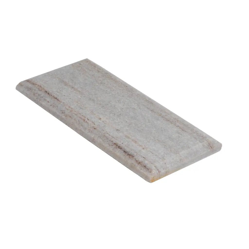 Wooden Beige 3x6 Polished Beveled Subway Crystal Sand Marble Tile (40 pack, 5 sq ft/case) by Apollo Tile