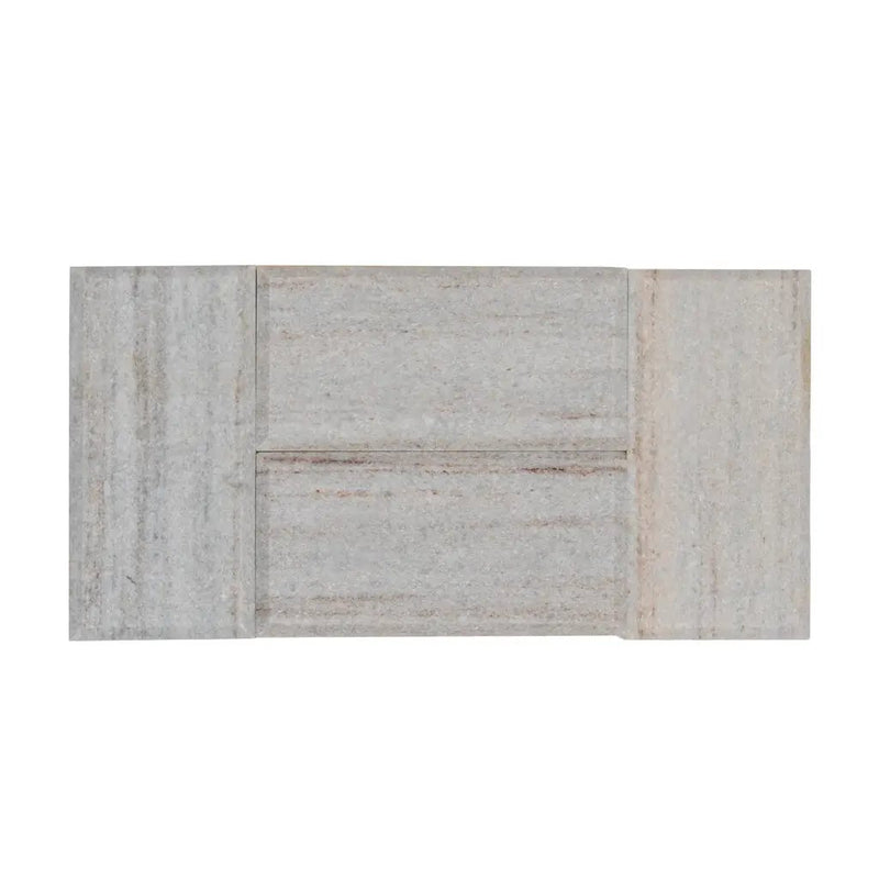 Wooden Beige 3x6 Polished Beveled Subway Crystal Sand Marble Tile (40 pack, 5 sq ft/case) by Apollo Tile
