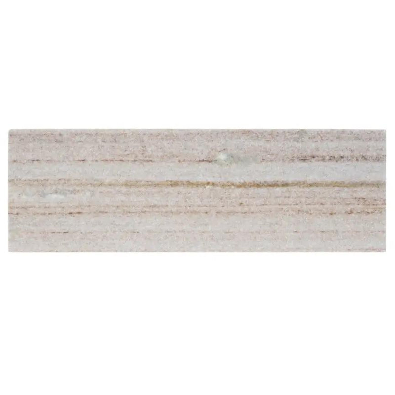 Wooden Beige 4x12 Honed Subway Crystal Sand Marble Tile (15 pack, 5 sq ft/case) by Apollo Tile
