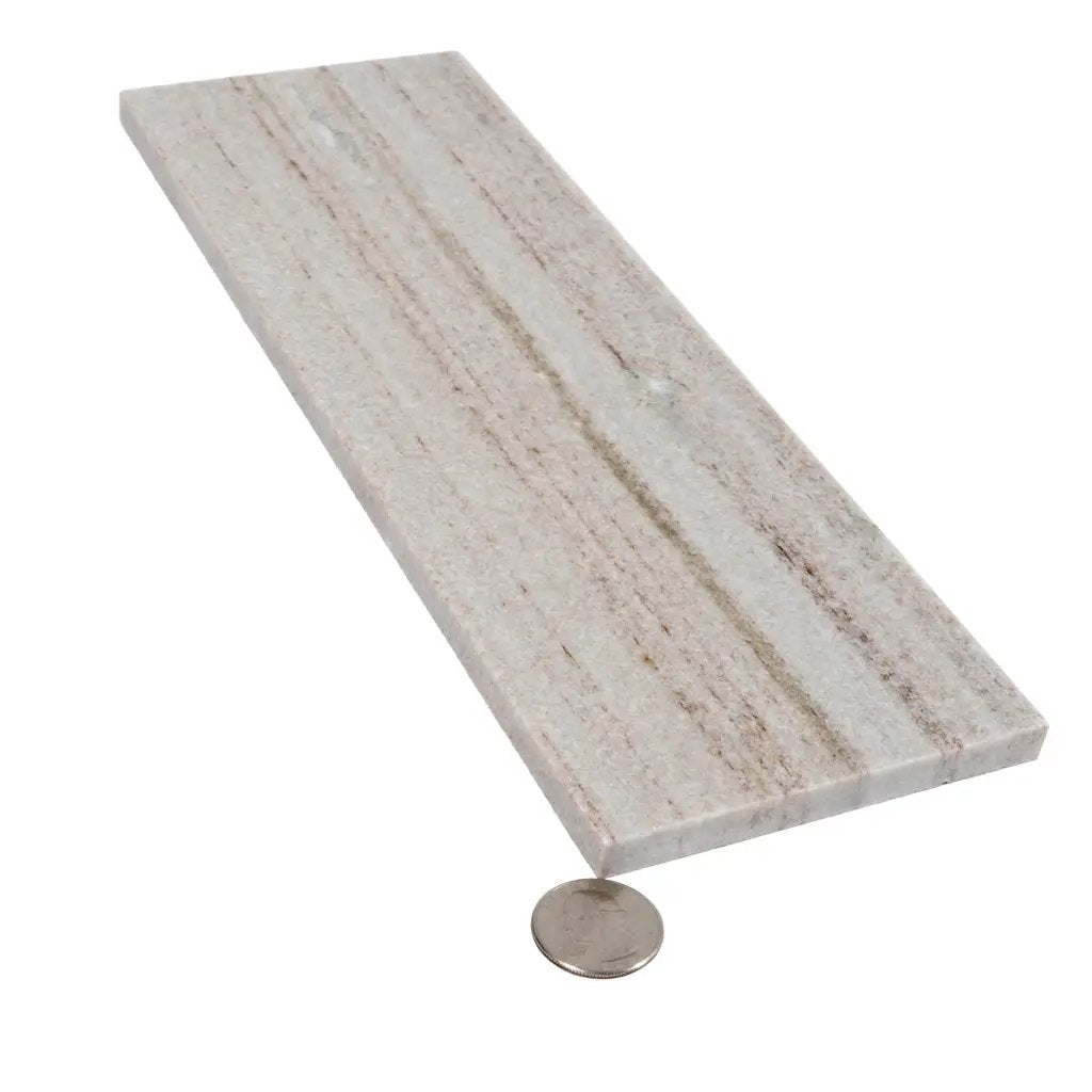 Wooden Beige 4x12 Honed Subway Crystal Sand Marble Tile (15 pack, 5 sq ft/case) by Apollo Tile