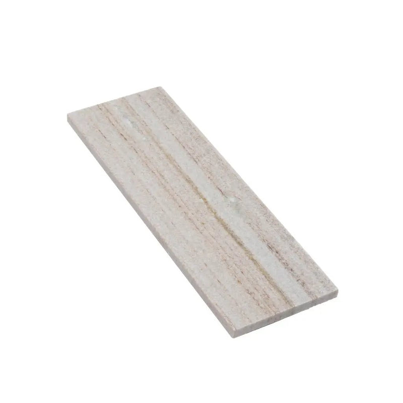 Wooden Beige 4x12 Honed Subway Crystal Sand Marble Tile (15 pack, 5 sq ft/case) by Apollo Tile