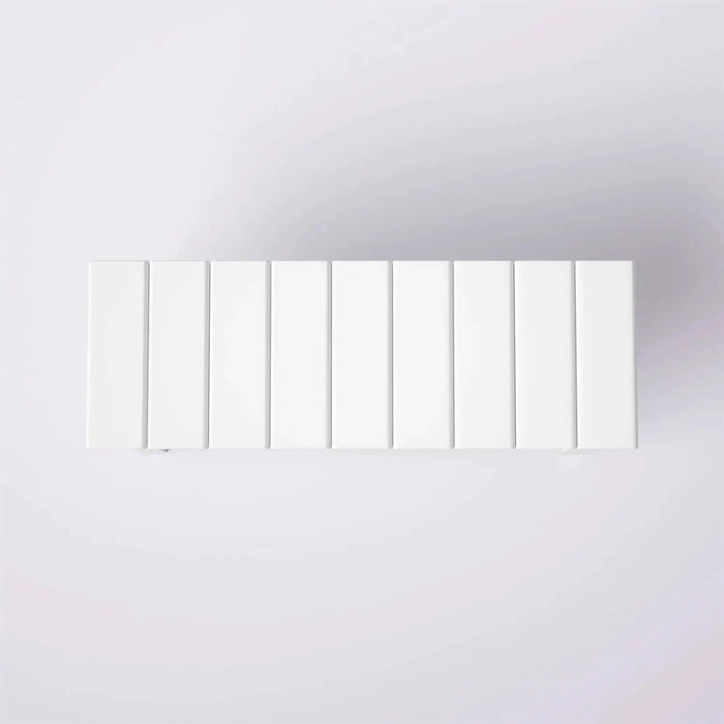 White Slatted Wood 2-Shelf Shoe Rack Storage Bench For Entryway or Closet by HomePacific