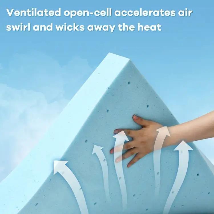 Full size 3-inch Thick Gel-Infused Air Foam Mattress Topper in Light Blue by HomePacific
