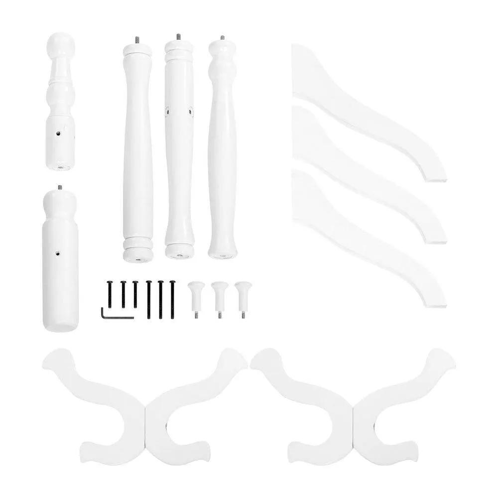 Traditional Classic Solid Wood Coat Rack in White Finish by HomePacific