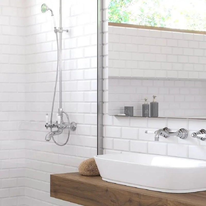 White 3x6 Polished Beveled Subway Thassos Marble Tile (40 pack, 5 sq ft/case) by Apollo Tile