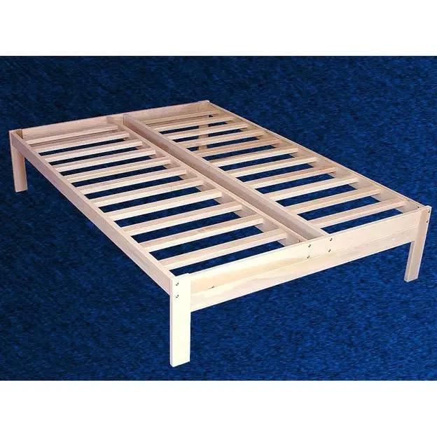 Full size Unfinished Wood Platform Bed Frame with Wooden Slats by HomePacific