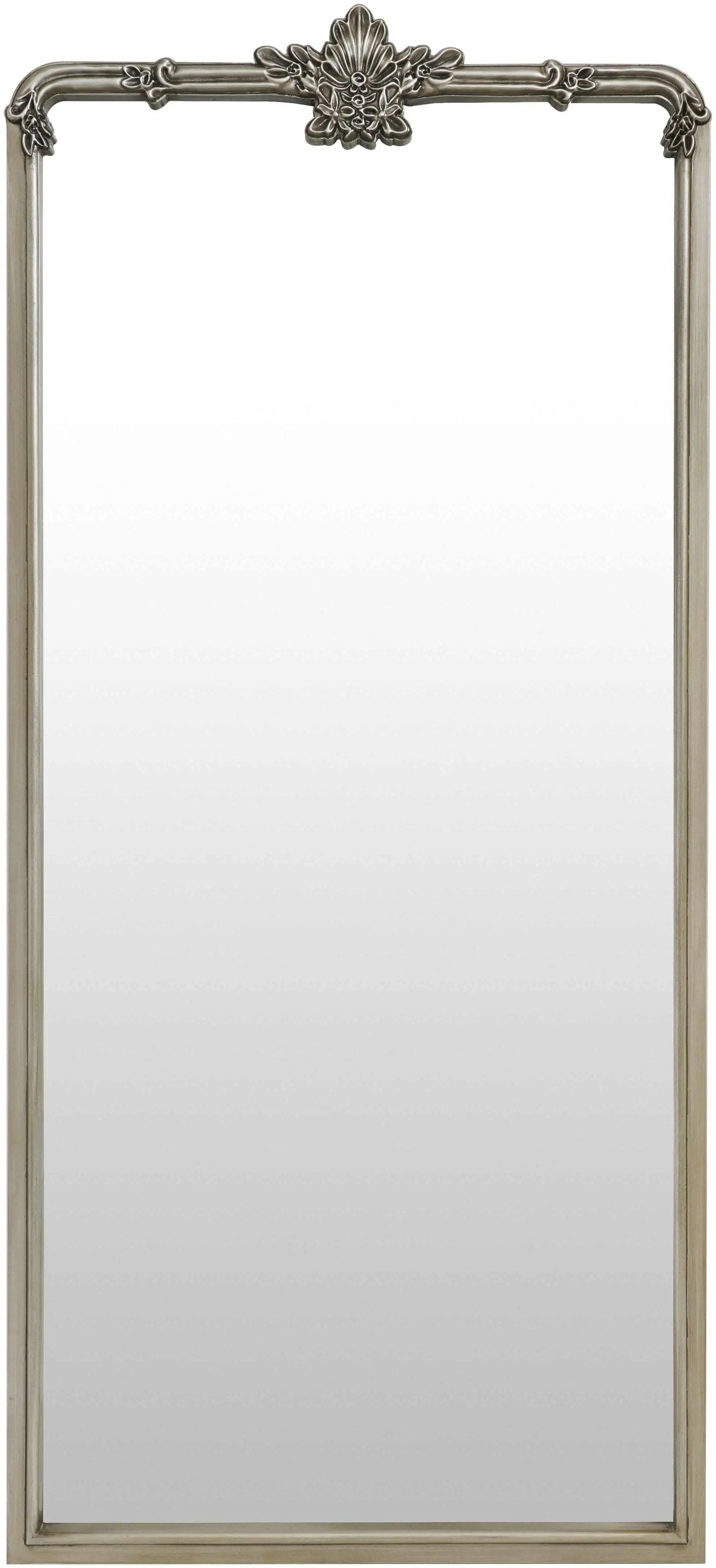Filettole Silver Gray Frame Wall Mirror by Boutique Rugs