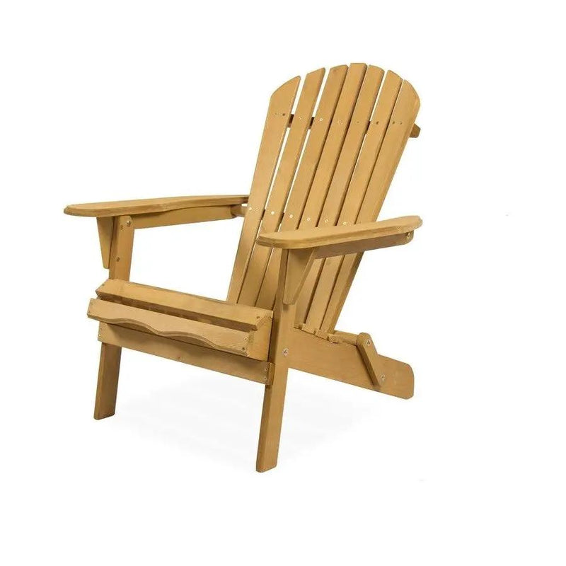 All Weather Adirondack Large Foldable Chair Natural Finish by HomePacific