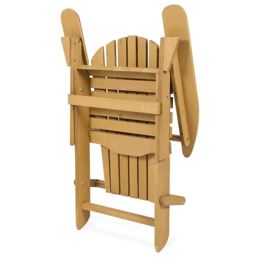All Weather Adirondack Large Foldable Chair Natural Finish by HomePacific