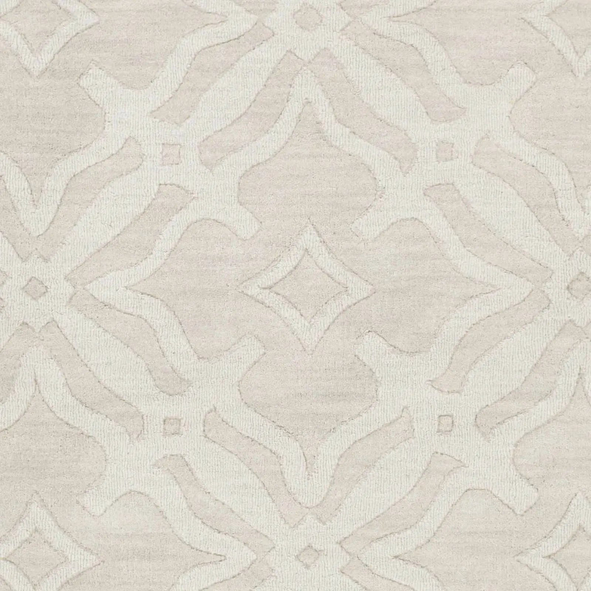 Fyffe Embossed Beige Wool Area Rug, sample swatch
