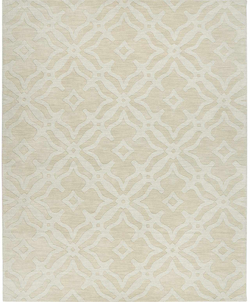 Fyffe Embossed Beige Wool Area Rug by Boutique Rugs