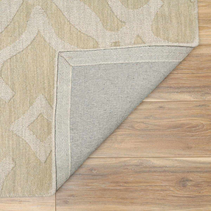 Fyffe Embossed Beige Wool Area Rug by Boutique Rugs