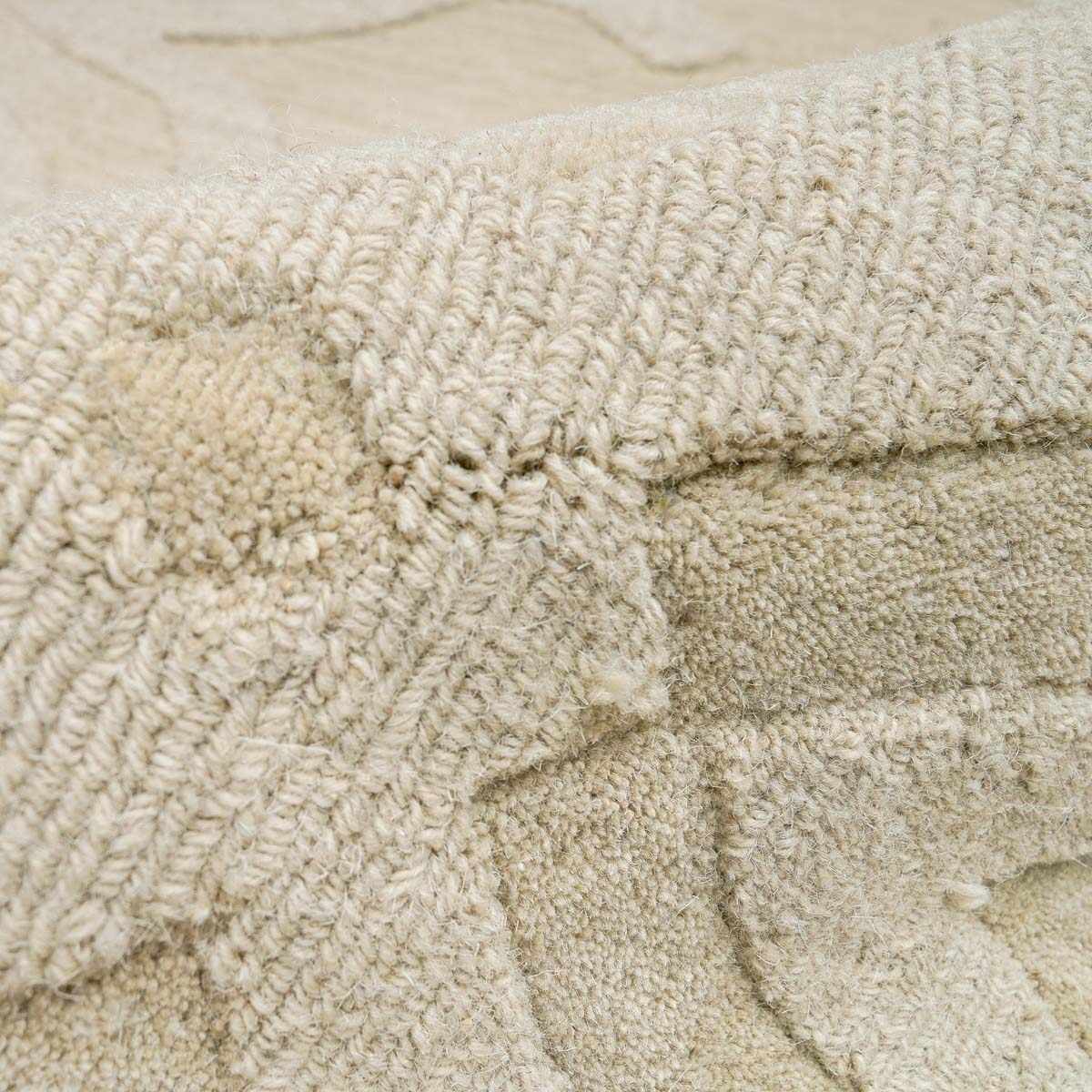 Fyffe Embossed Beige Wool Area Rug, photo 9 of 17