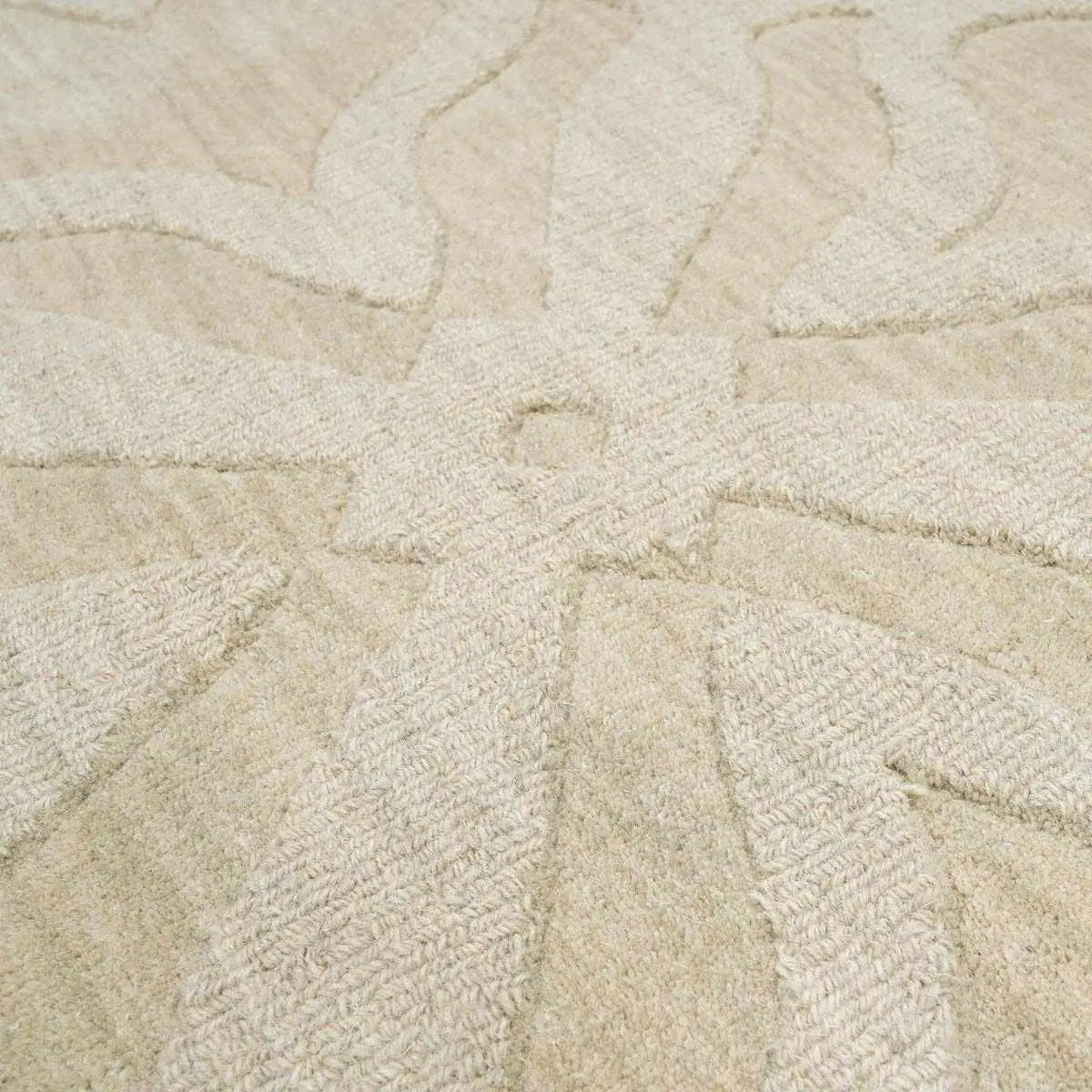 Fyffe Embossed Beige Wool Area Rug, photo 13 of 17