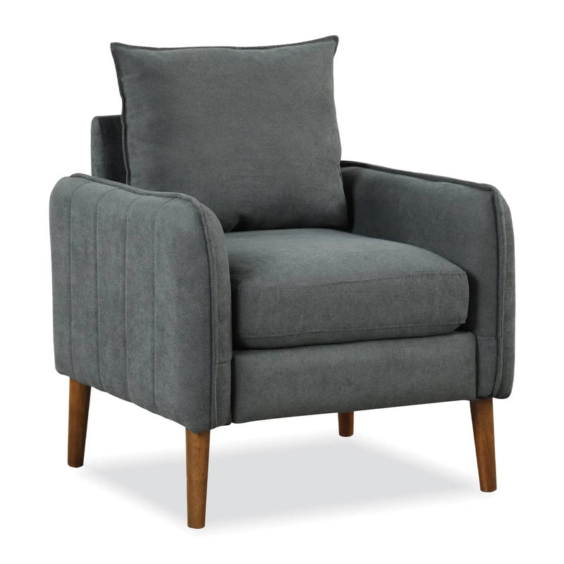 Fabric Upholstered Sofa Chair with Removable Back and Seat Cushions-Gray by DirectDeals