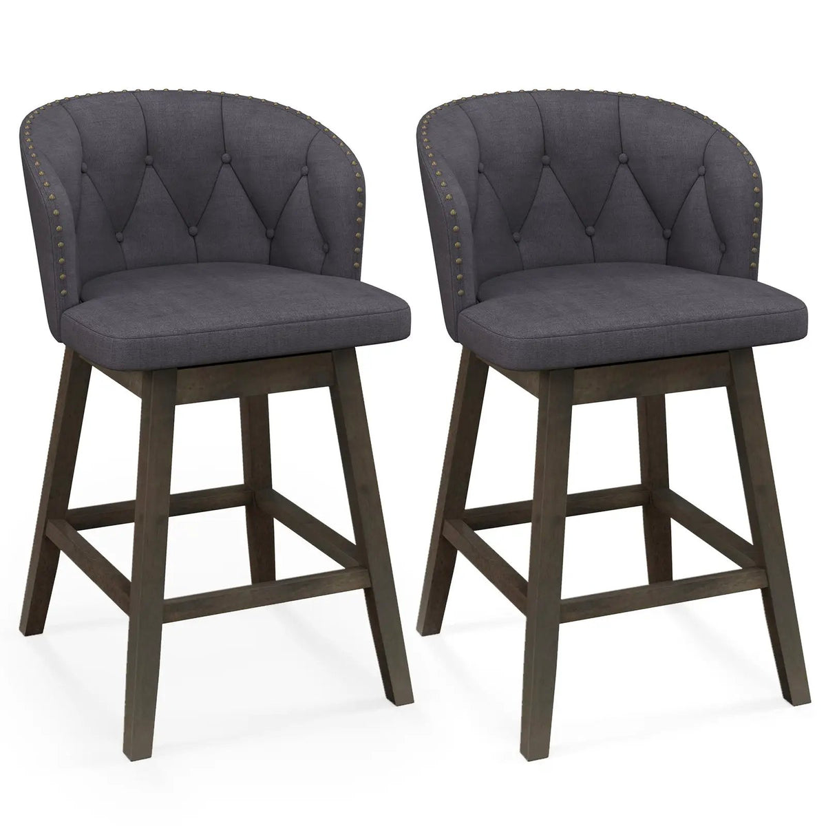 Counter Height Fabric Upholstered Bar Stools Set of 2, photo 3 of 9
