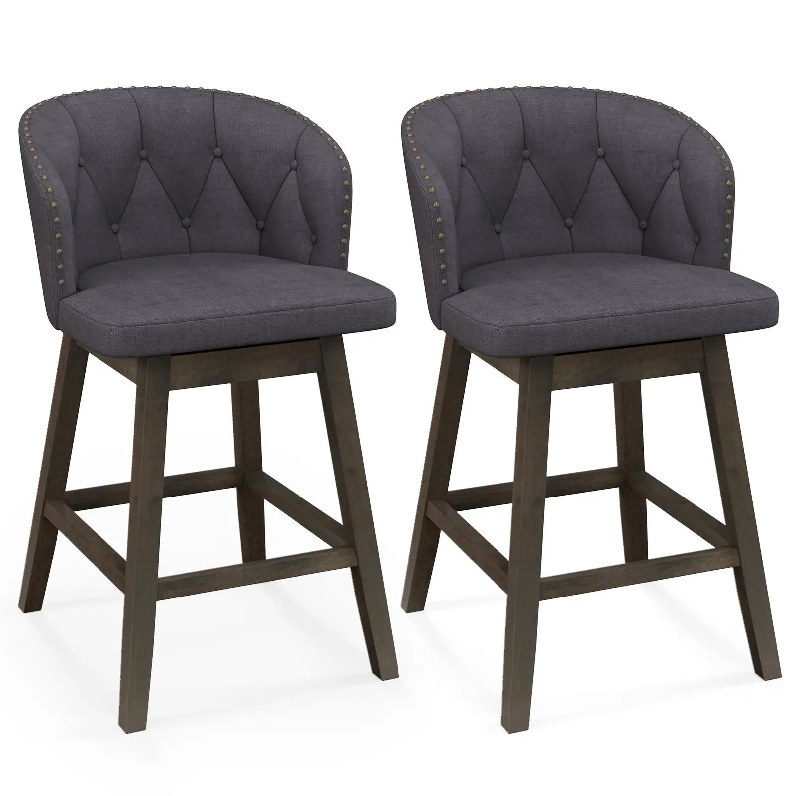 Counter Height Fabric Upholstered Bar Stools Set of 2 by DirectDeals