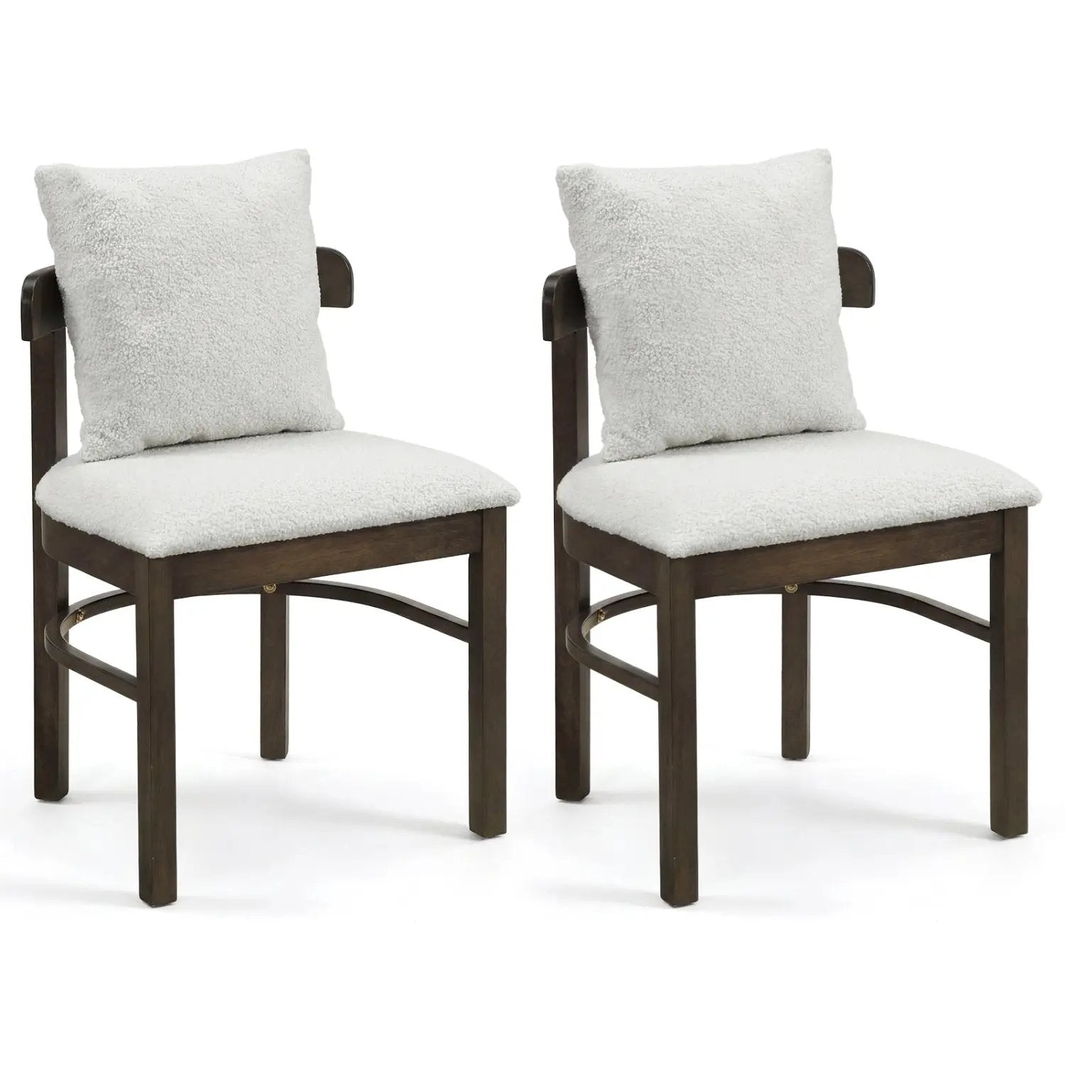 Fabric Upholstered Wood Dining Chairs Set of 2 with Removable Pillow by DirectDeals