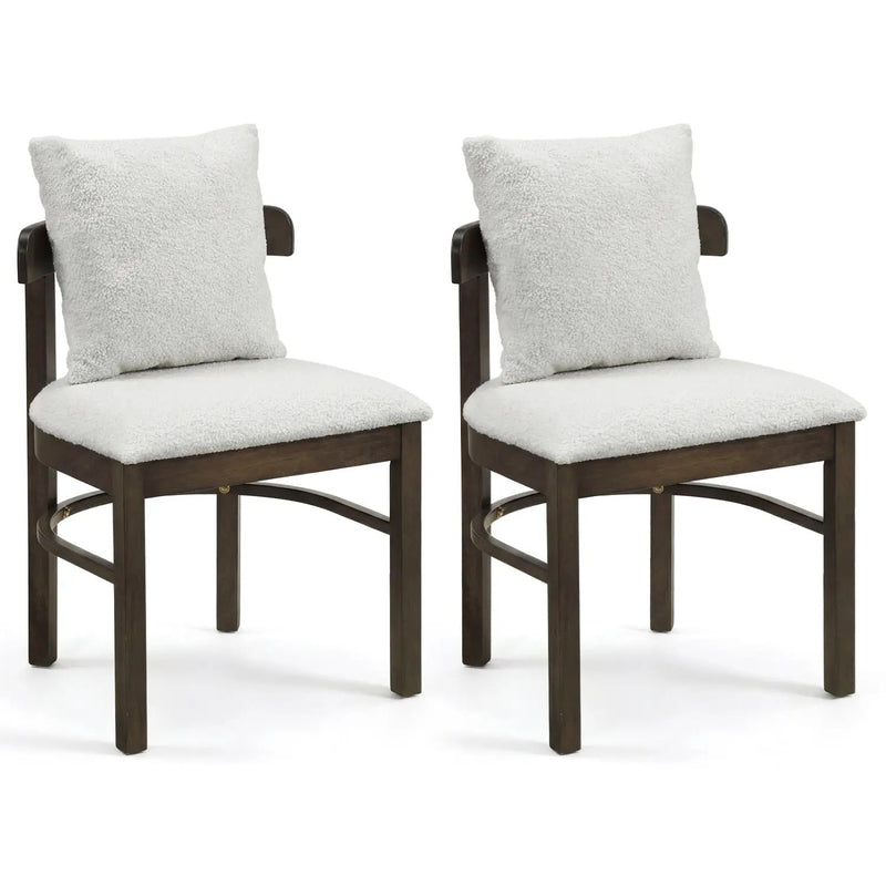 Fabric Upholstered Wood Dining Chairs Set of 2 with Removable Pillow by DirectDeals