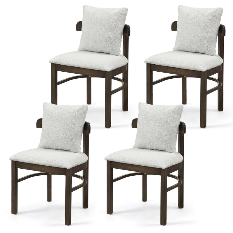 Fabric Upholstered Wood Dining Chairs Set of 4 with Removable Pillow by DirectDeals