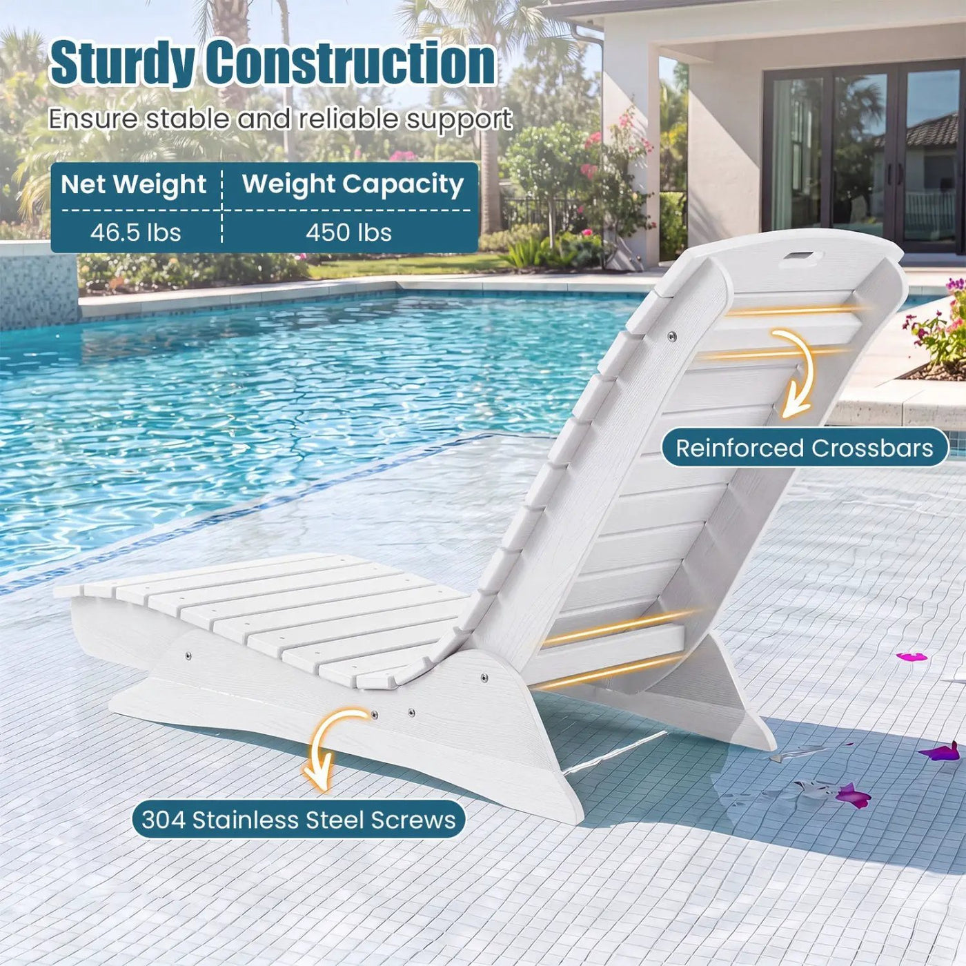 In-Pool Lounge Chair with Contoured Ergonomic Design by DirectDeals